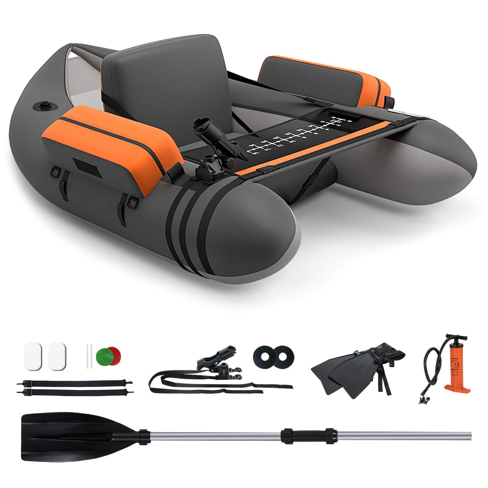 GYMAX fishing float tube side view offers a stable platform for on-water fishing