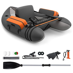 GYMAX fishing float tube side view offers a stable platform for on-water fishing