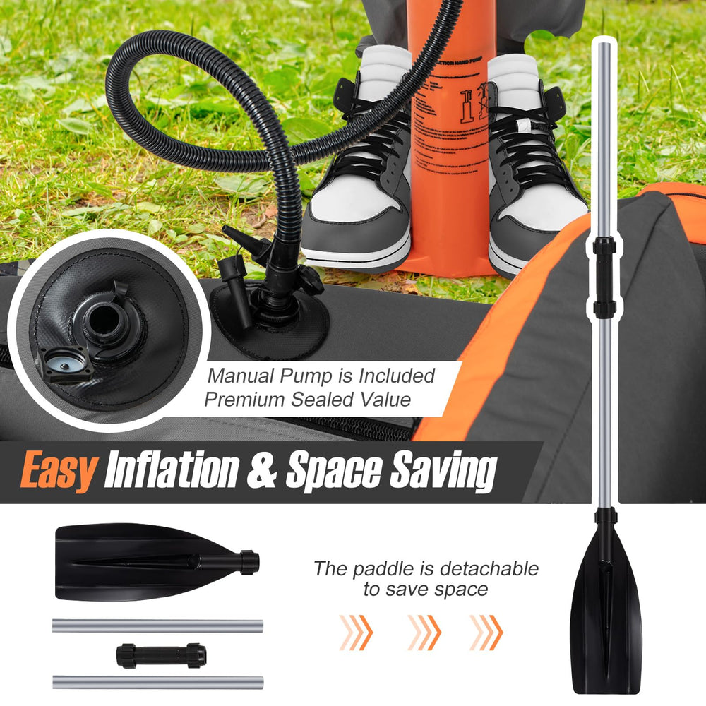 GYMAX float tube with 360-degree rod holder enables hands-free casting
