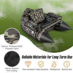 GYMAX float tube adjustable shoulder straps for easy carrying between fishing spots