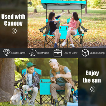 GYMAX folding chair with carry bag for easy transport.
