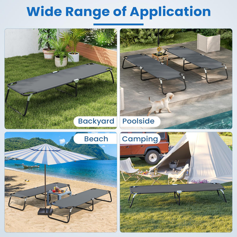 GYMAX cot supporting up to 350 lbs with reinforced frame