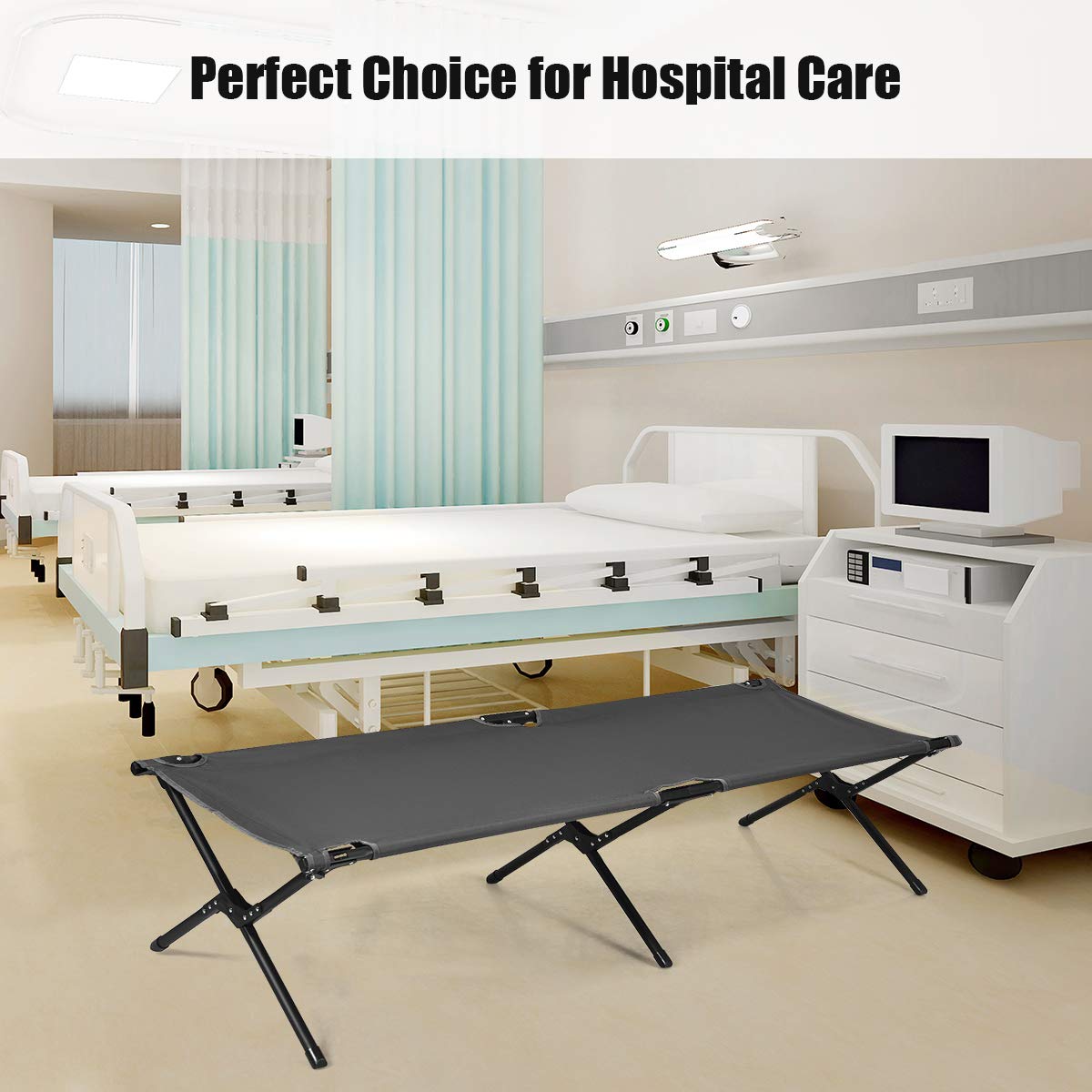 GYMAX elevated cot raises sleeping 15 inches off the ground.