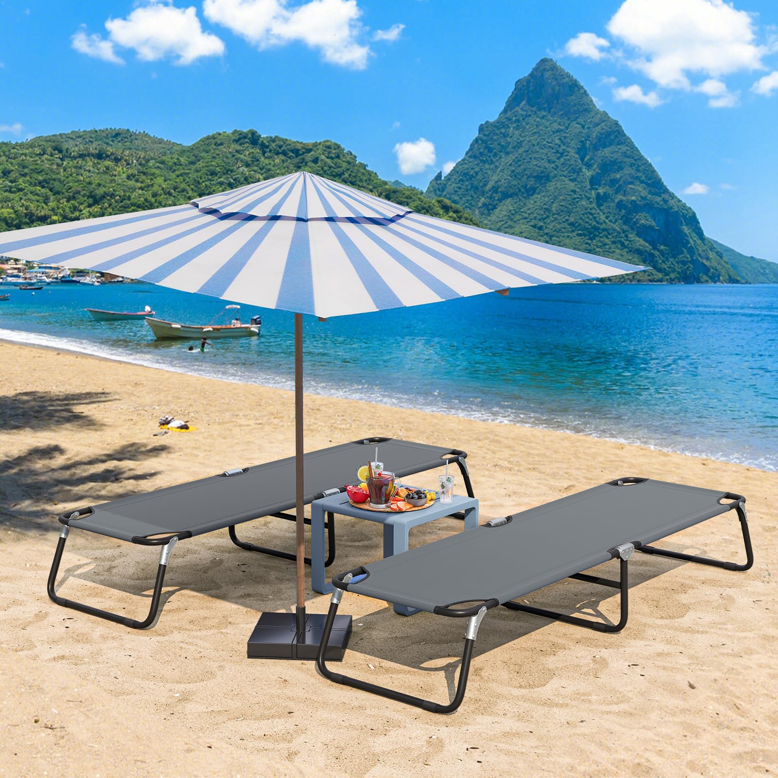 GYMAX folding camping cot folded compactly for easy transport