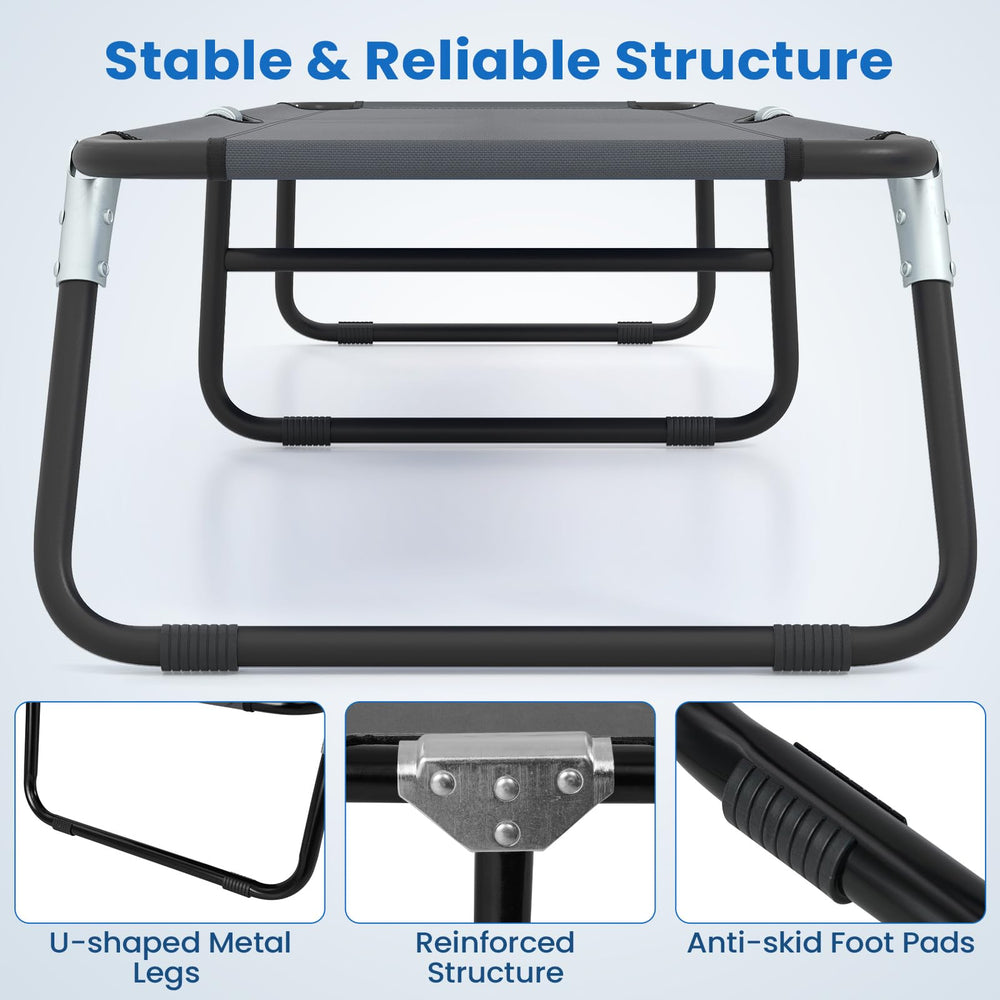 GYMAX cot with U-shaped legs delivers stable outdoor support