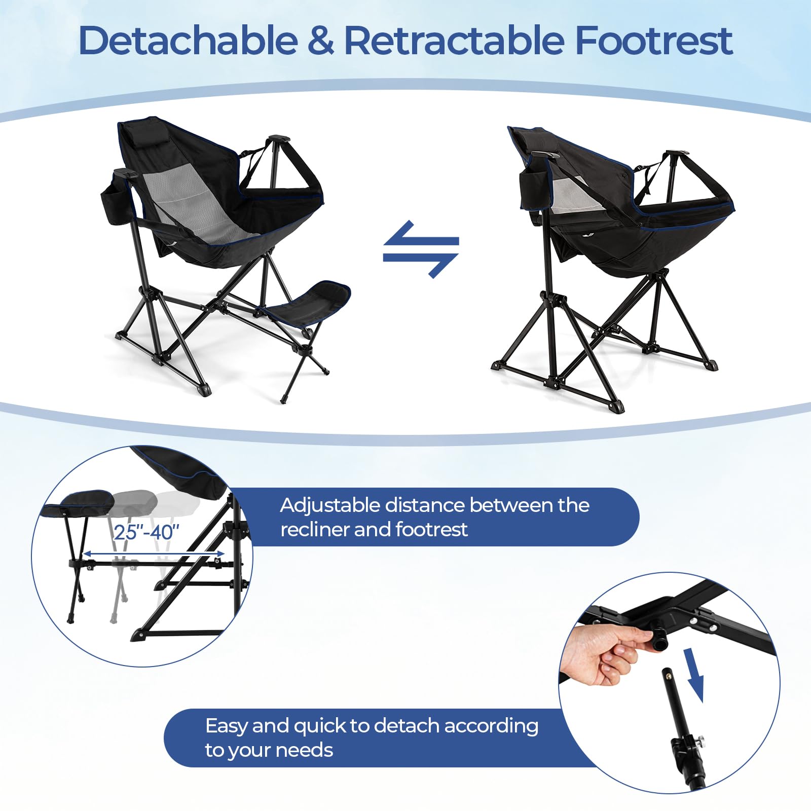 GYMAX hammock camping chair adjustable backrest lets you find your angle