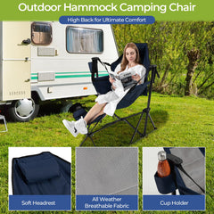 GYMAX Hammock Camping Chair adjustable backrest for personalized seating.