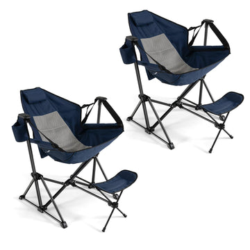GYMAX hammock camping chair with adjustable backrest for personalized outdoor comfort.