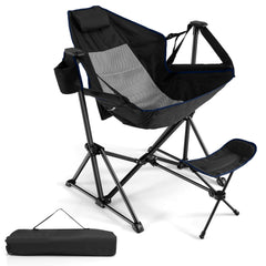 GYMAX hammock camping chair folded in carrying bag for easy transport and storage