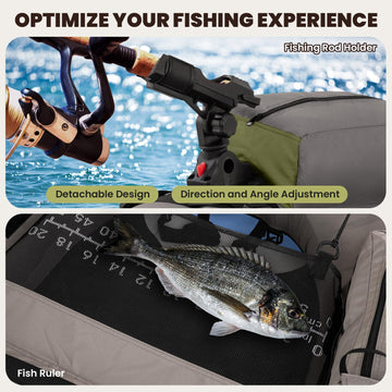 GYMAX high backrest provides comfortable seating for long casts and waits