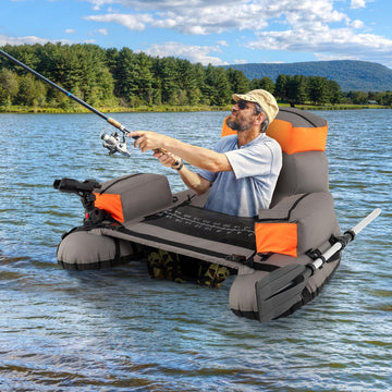 GYMAX high backrest for comfortable all-day fishing sessions.