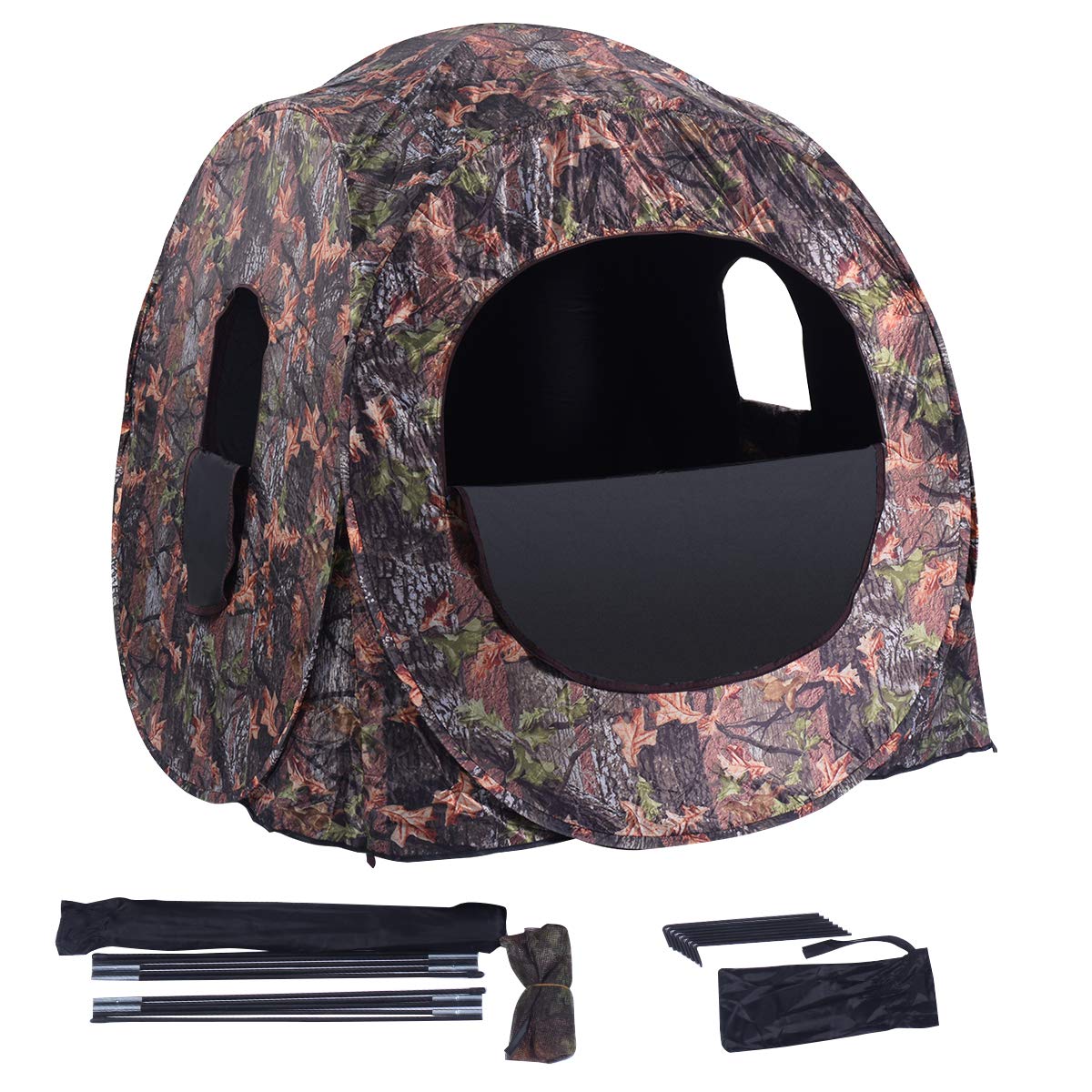 GYMAX hunting blind with 360 view for discreet wildlife observation