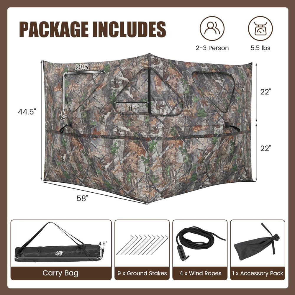 GYMAX spacious layout supports 2–3 hunters comfortably.