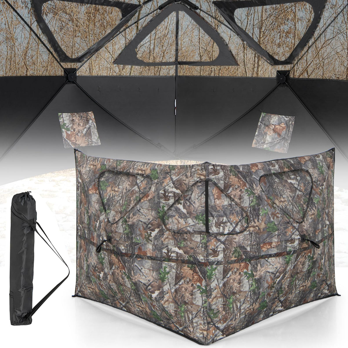 GYMAX two-panel see-through design offers wide, unobstructed visibility.