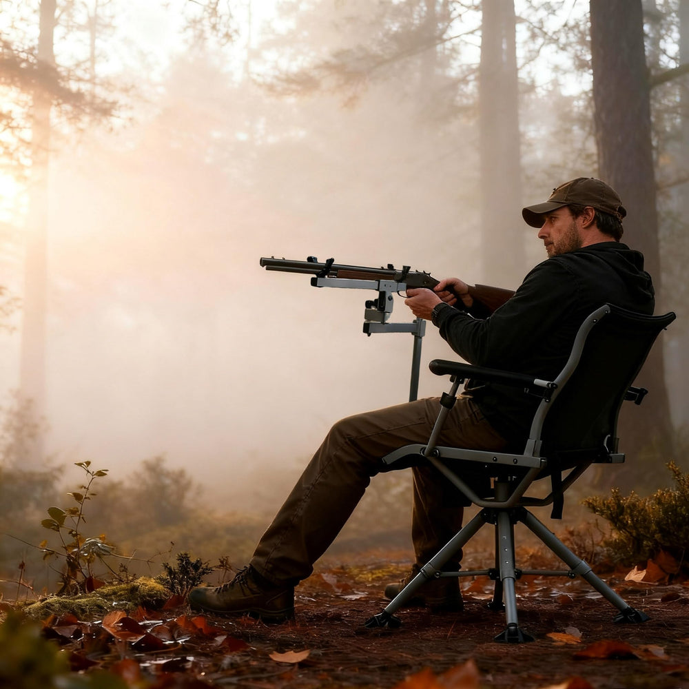 GYMAX chair with silent 360 swivel for stealthy field tracking