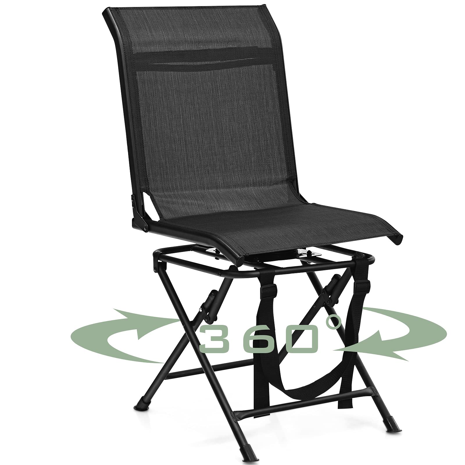 GYMAX hunting chair with 360° swivel base for silent, flexible positioning