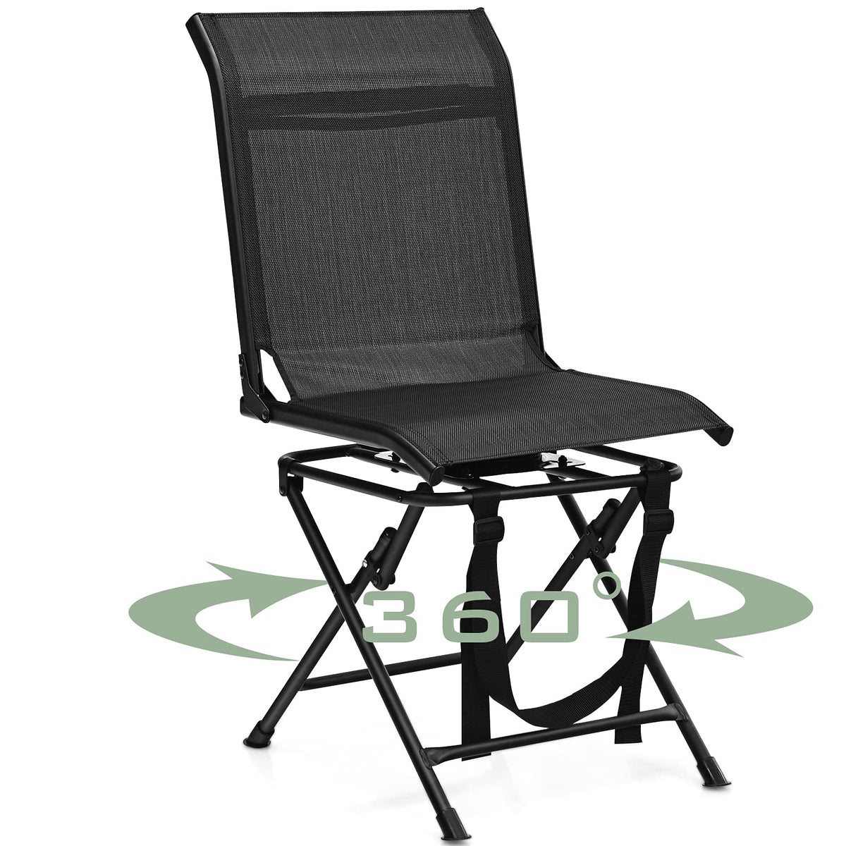 GYMAX hunting chair with 360° swivel base for silent, flexible positioning