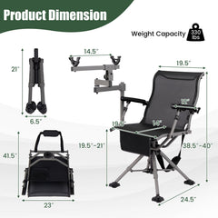 GYMAX chair with adjustable legs and armrests for uneven ground comfort
