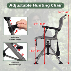 GYMAX chair with three-section adjustable legs for stable setup on uneven terrain.