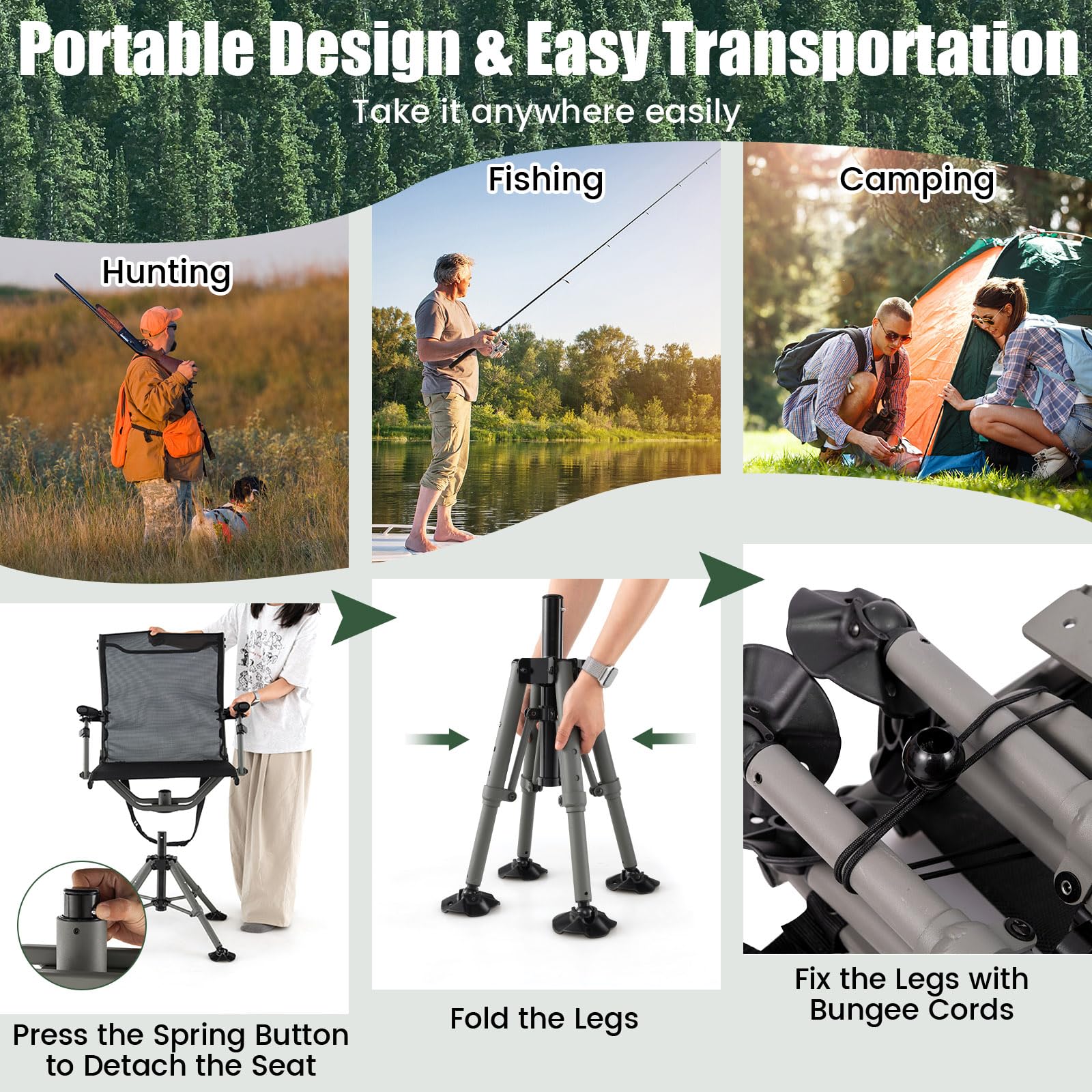 GYMAX carrying strap included for easy transport across fields