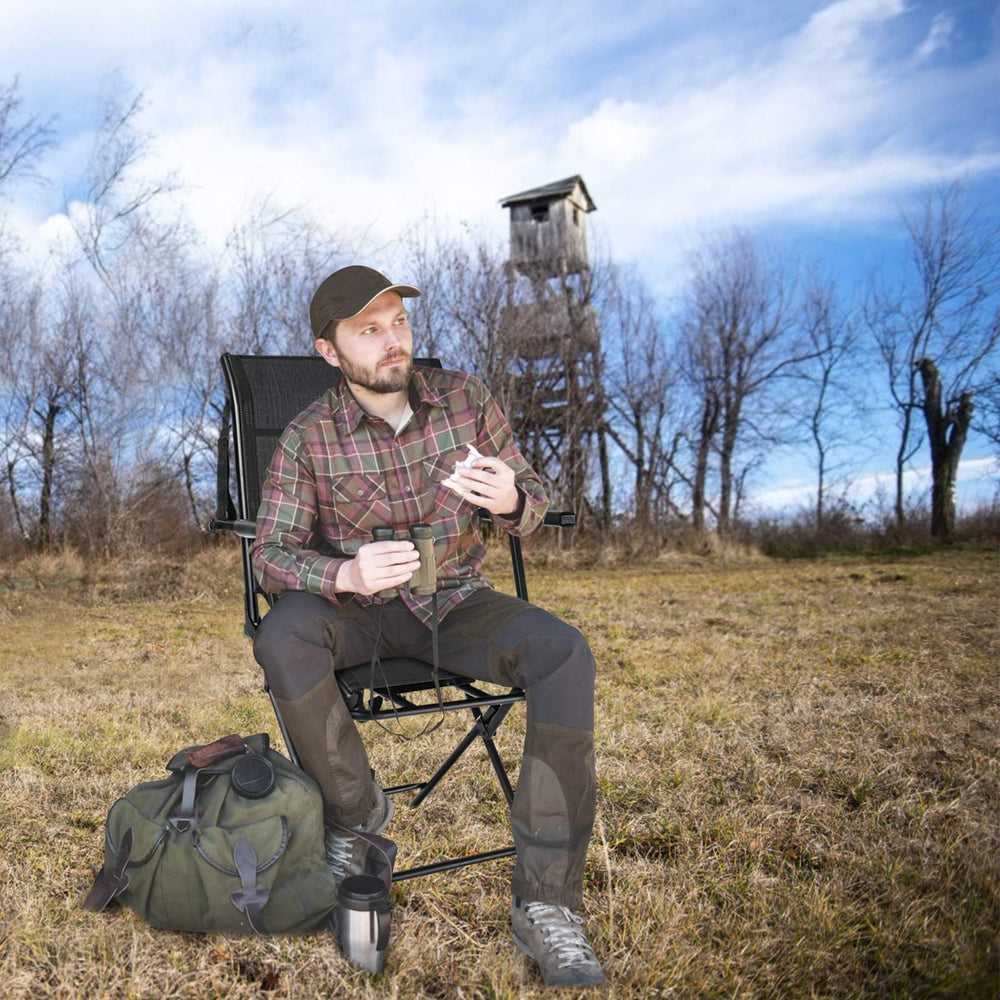 GYMAX easy-setup hunting chair ready for blinds, fishing, camping.