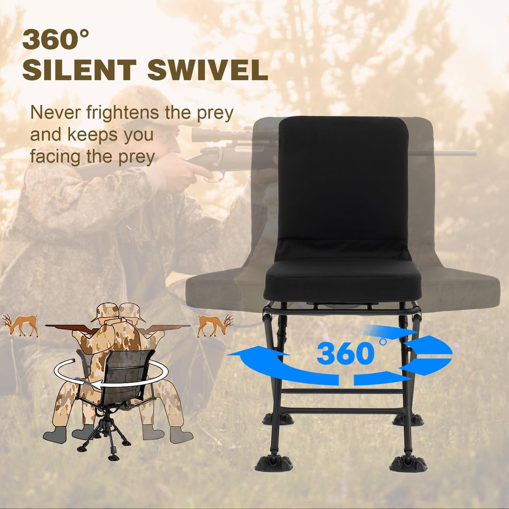 GYMAX hunting chair shown ready to use with no assembly required.