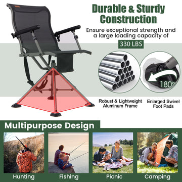 GYMAX chair with rust-resistant frame and aluminum legs for durable outdoor use.