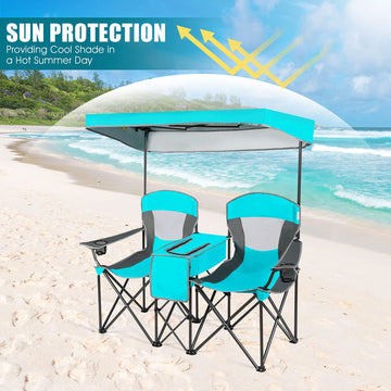 GYMAX built-in cooler between seats keeps drinks within reach.