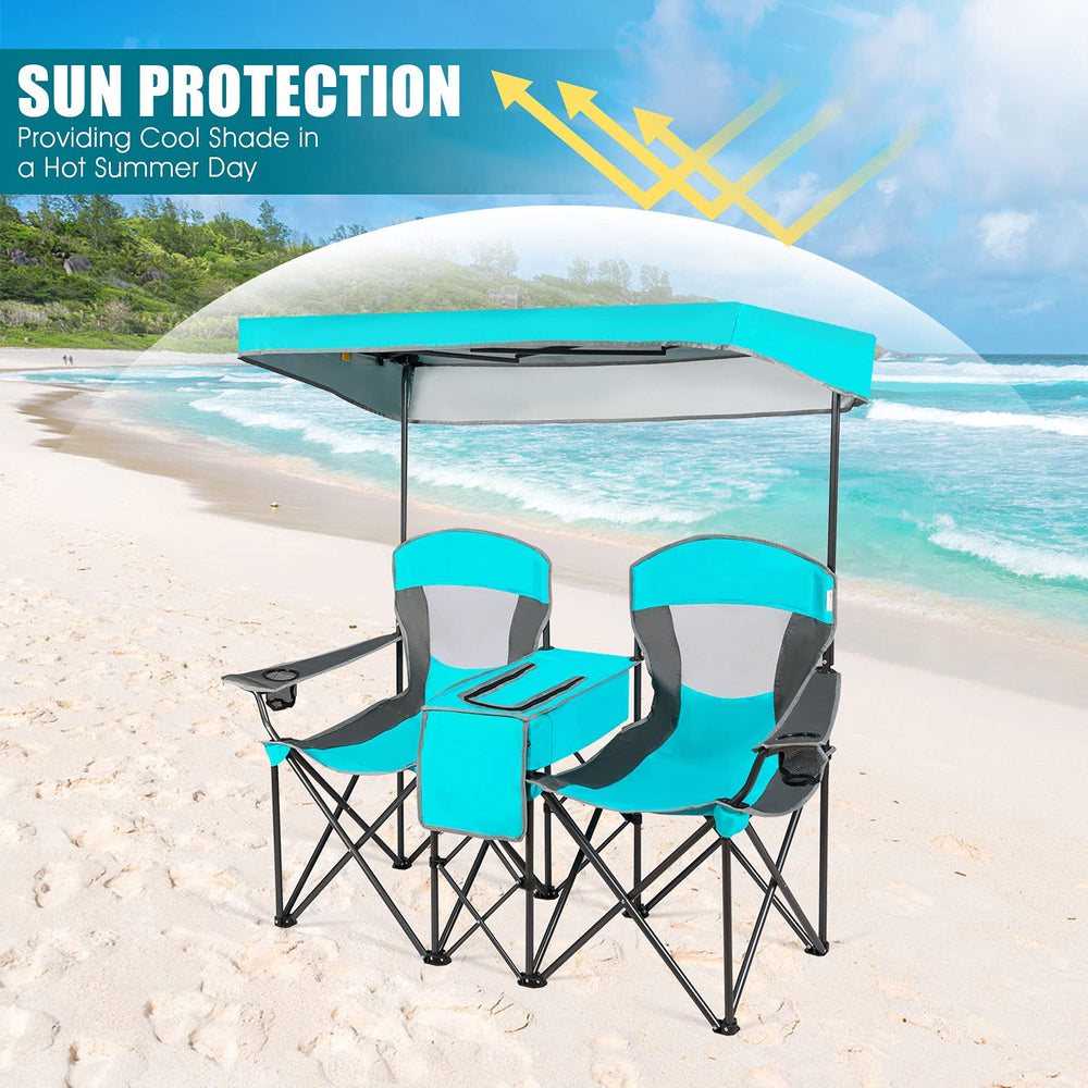 GYMAX built-in cooler between seats keeps drinks within reach.