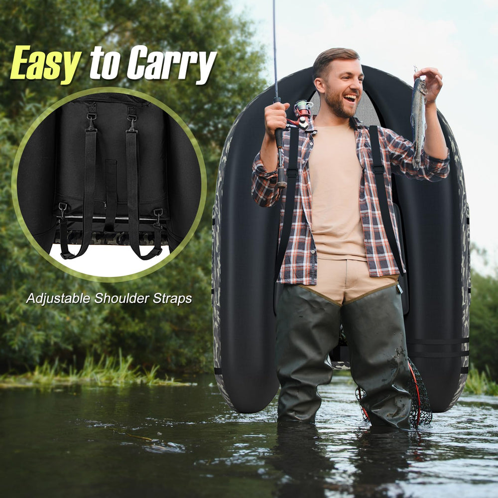 GYMAX inflation pump speeds up setup for quick fishing excursions.