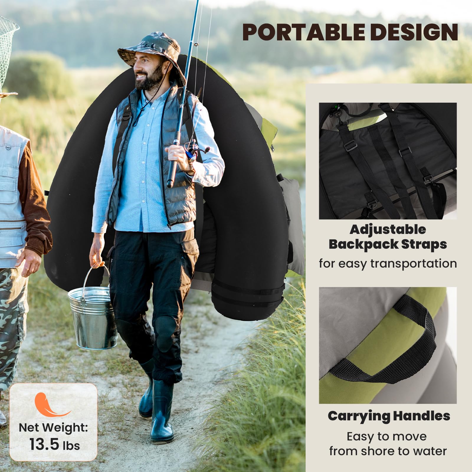 GYMAX inflation system with two chambers and Boston valves for quick setup