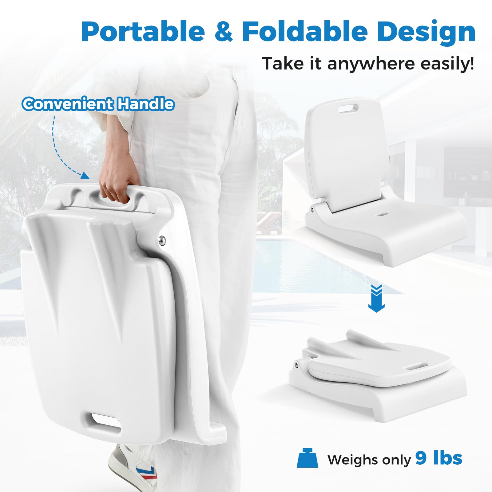 GYMAX chair built-in lip keeps it steady on uneven ground