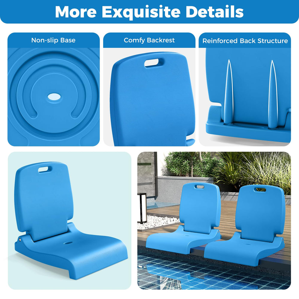 Blue color variant of the GYMAX poolside chair with outdoor style.