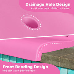 GYMAX poolside chair reinforced lip keeps it secure on edges.