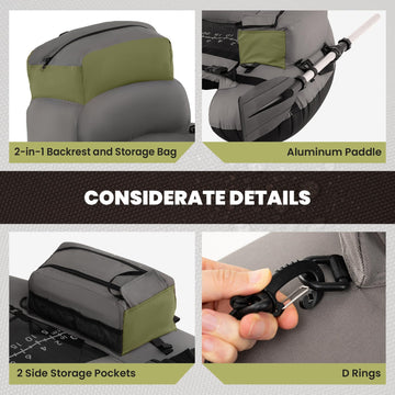 GYMAX portable backpack straps for easy transport from shore to water