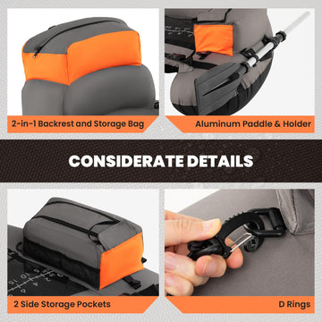GYMAX portable float tube with adjustable backpack straps for easy transport.