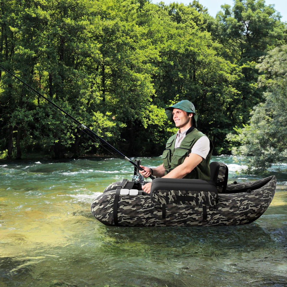 GYMAX portable backpack simplifies carrying and stowing the float tube.