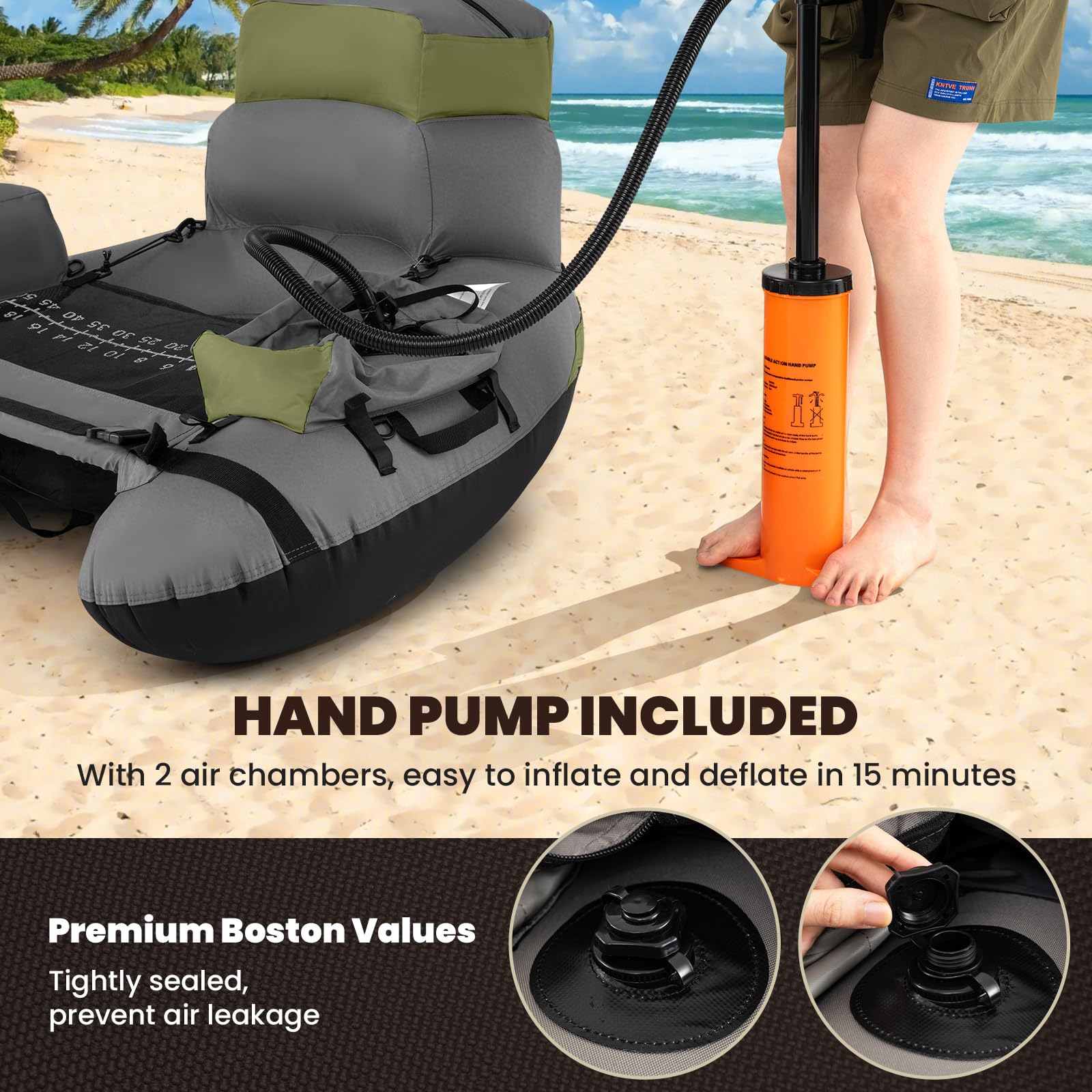 GYMAX storage pockets and D-rings keep gear organized during fishing trips
