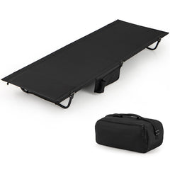 GYMAX Ultralight camping cot with pillow pocket for on-the-go comfort
