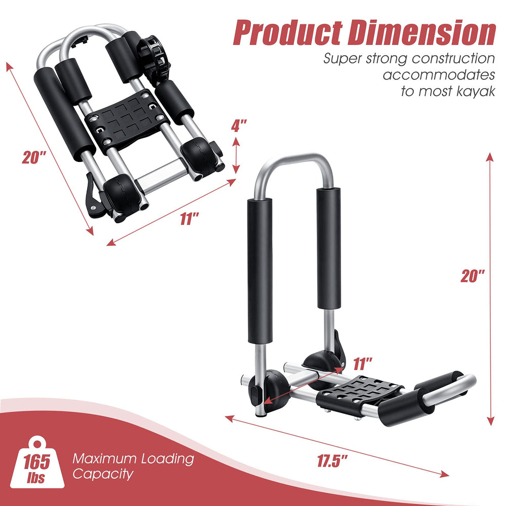 GYMAX universal-fit rack works with most crossbars and vehicles.