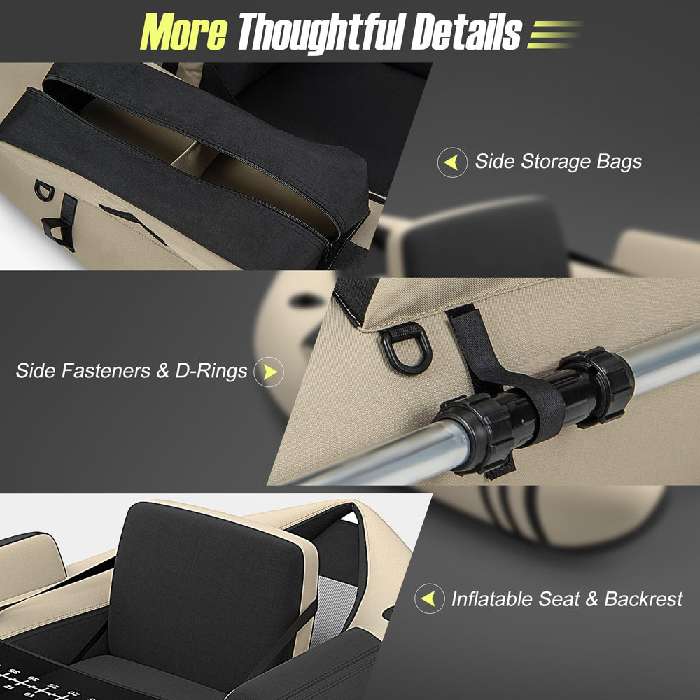 GYMAX beige backpack design for easy carrying and compact storage.