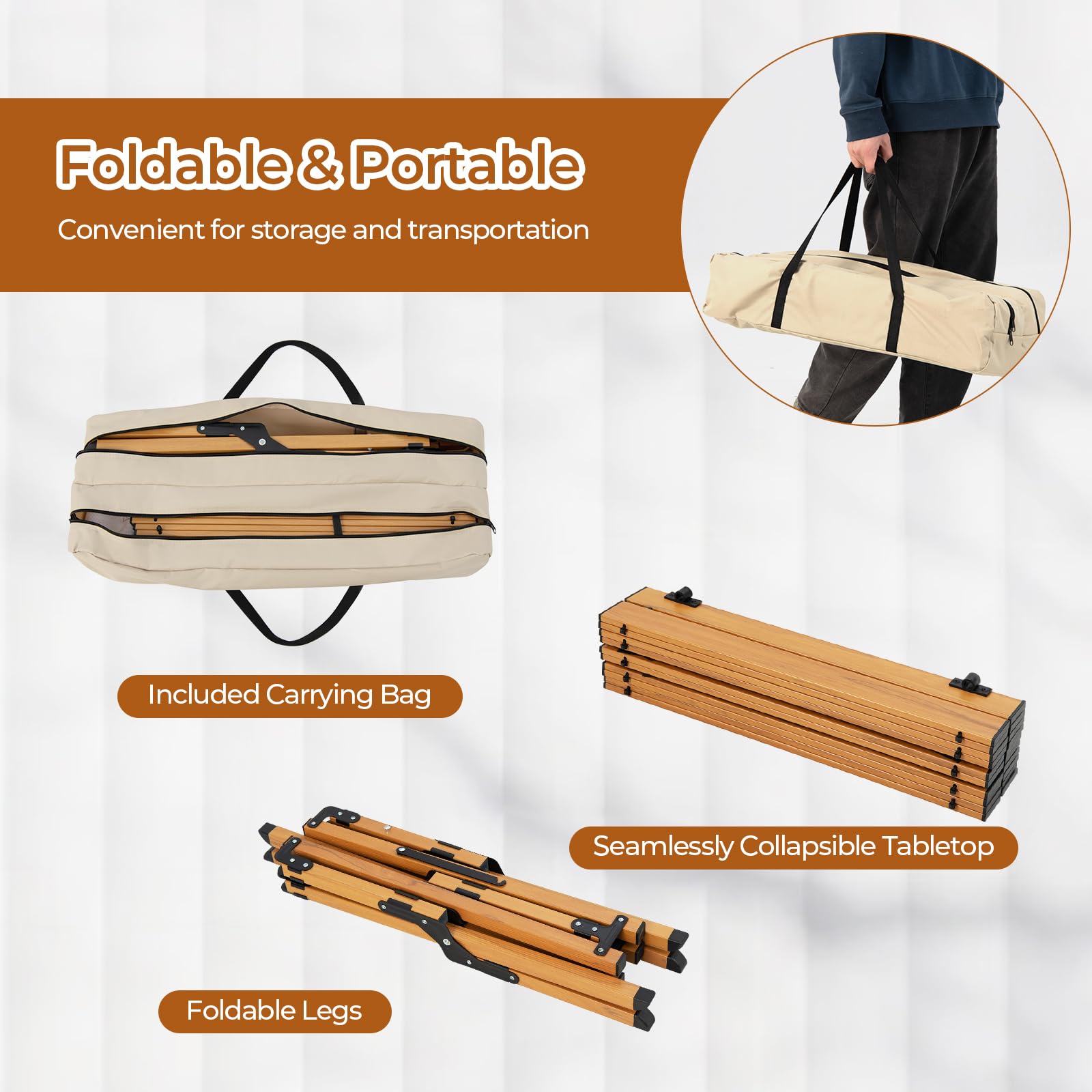 GYMAX compact folded legs designed for easy storage and portability