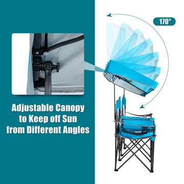 GYMAX double chair armrests with cup holders for beverages.