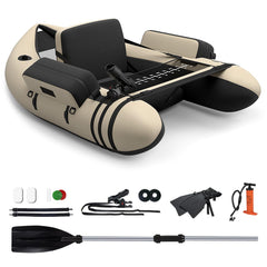 GYMAX fishing float-tube with stable buoyancy for steady water adventures.