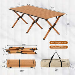 GYMAX roll-up tabletop extended for quick setup on the go