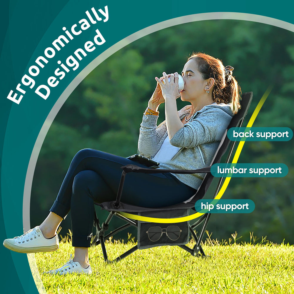 HaSteeL chair cupholder and pocket detail for essentials within reach