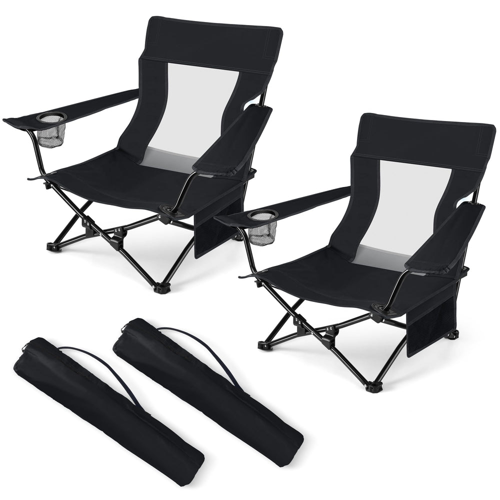 HaSteeL folding beach chair set 2 on sand, portable outdoor seating for beach days
