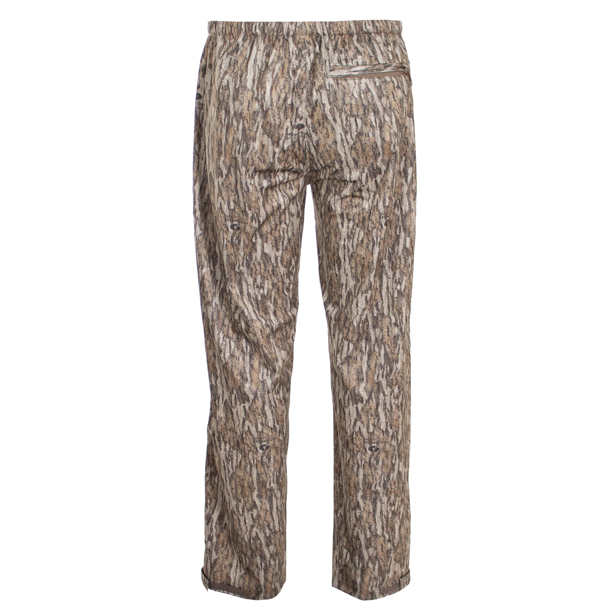 Habit Men's Roaring Springs rain pant back view with zippered leg closures for over-boots wear