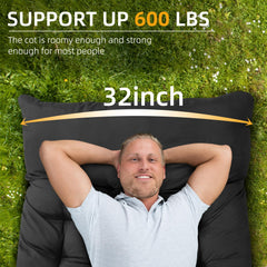 HABUTWAY cot with 18-degree headrest improves neck and back comfort.