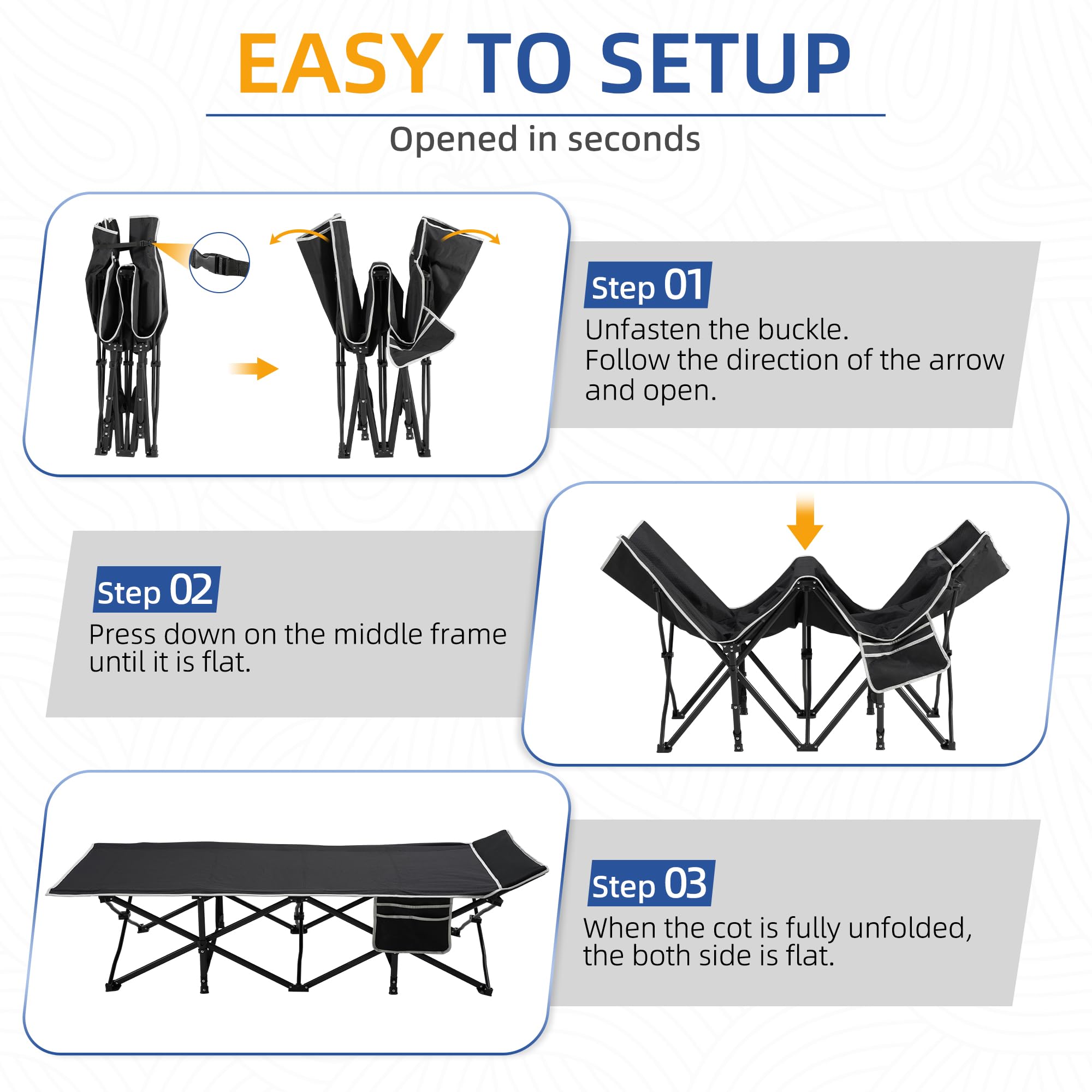 HABUTWAY camping cot great for camping, RV trips, beach and office naps.